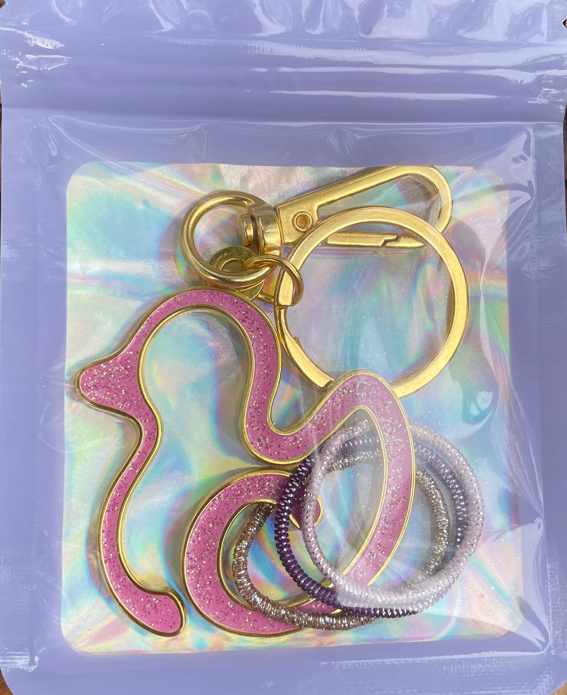 Hair-Tie Cheer Duck Keychain