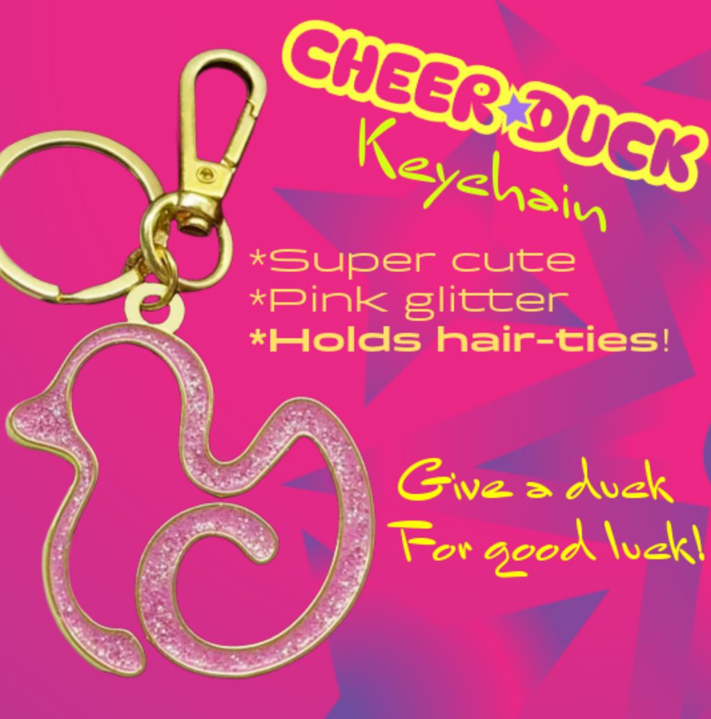 Hair-Tie Cheer Duck Keychain