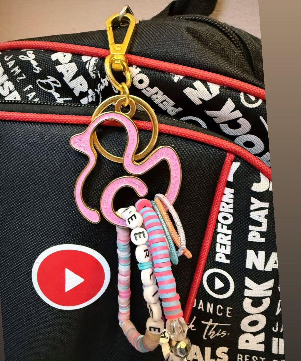 Hair-Tie Cheer Duck Keychain