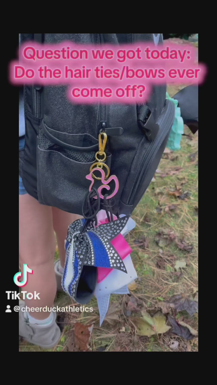 Hair-Tie Cheer Duck Keychain